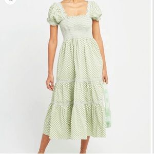 o.p.t Green and White Gingham Dress Size Small